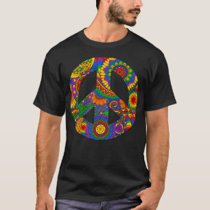 Camiseta Feliz Hippy Psychedelic Rainbow Design