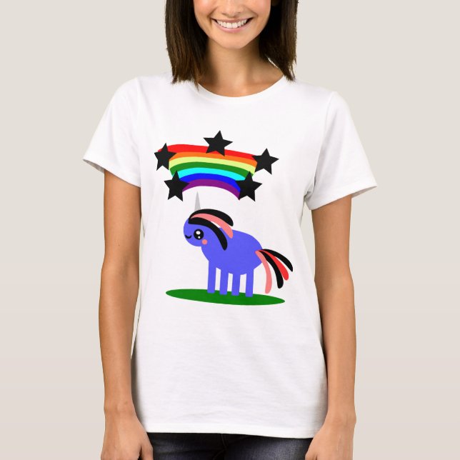 Camiseta Feliz Hippy Rainbow Unicorn (Frente)