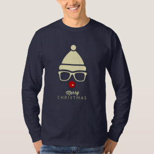 Camiseta Feliz Hipster de Natal Rudolph T-shirt masculina