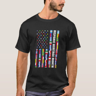 Camiseta Feliz Hispânico Americano de História Nacional His