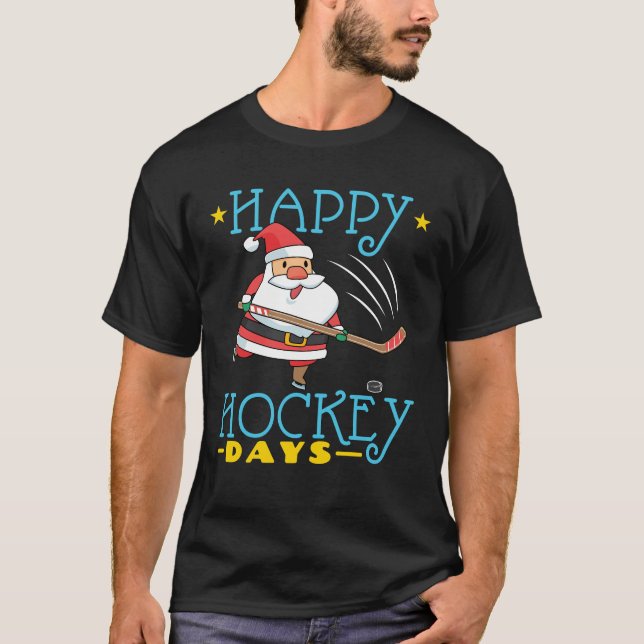 Camiseta Feliz Hockey Days Papais noeis de Natal (Frente)