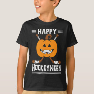 Camiseta Feliz Hockeybetween Halloween Ice Player and H