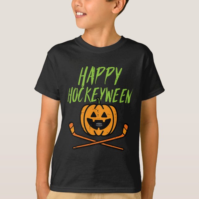 Camiseta Feliz Hockeybetween Ice Hockey Halloween Costume M (Frente)