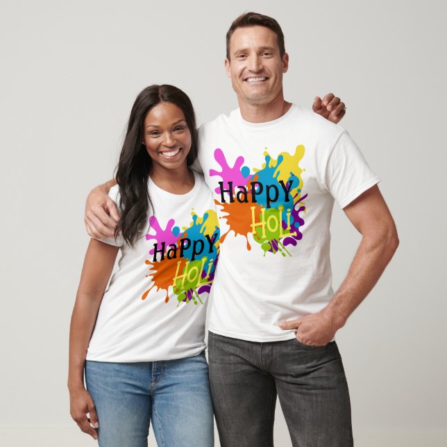 Camiseta Feliz Holi Colorido Personalizado (Unissex)