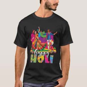 Camiseta Feliz Holi Indian Dancing Primavera Holi Festival