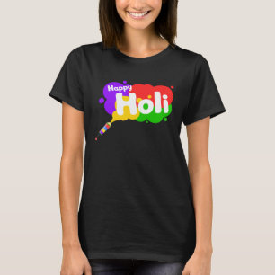 Camiseta Feliz Holi Para Mulheres Homens Crianças Colorido