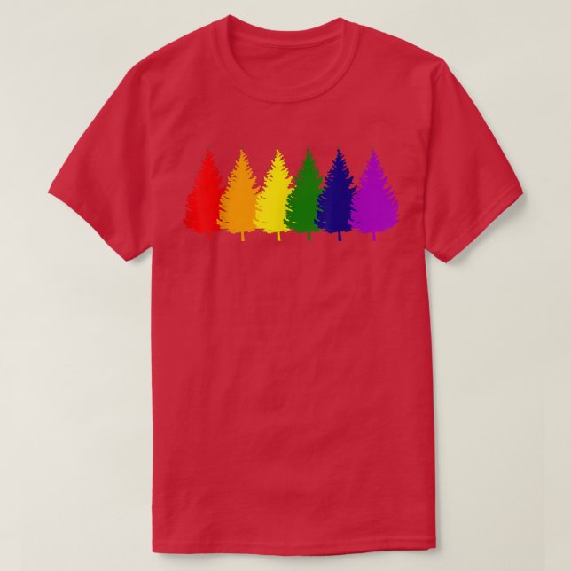 Camiseta Feliz Holigays Rainbow Xmas Tree Xmas Gift Holiday (Frente do Design)
