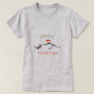 Camiseta Feliz Hollerdays 3 - perseguindo um peru.