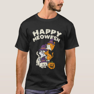 Camiseta Feliz Homem-Bruxa Gato de Bruxas Fofo