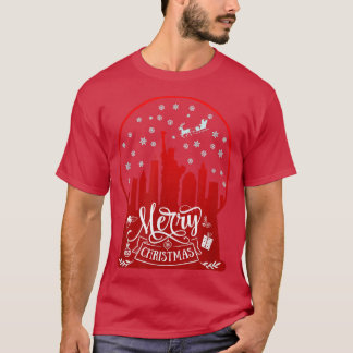 Camiseta Feliz horizonte de natal de nova iorque no globo d