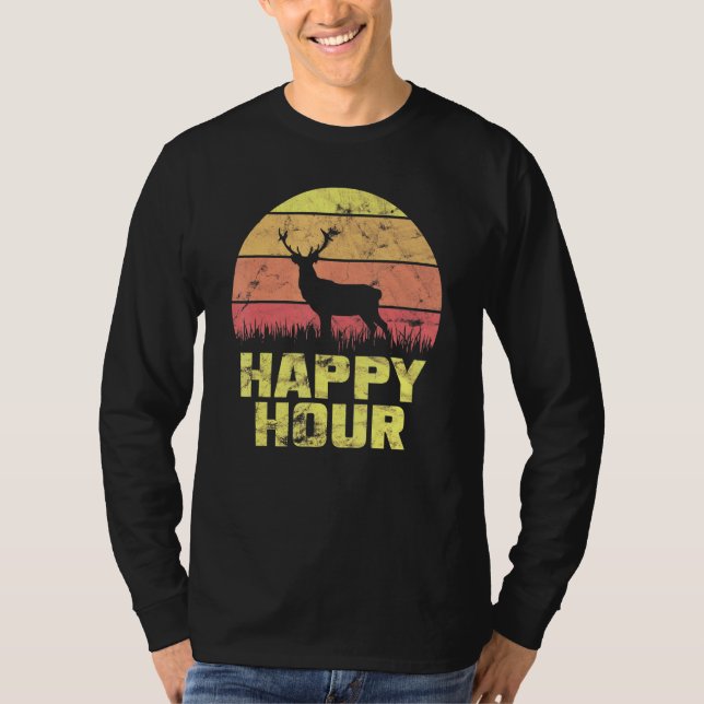 Camiseta Feliz Hour Deer Sunset Hunting 1 (Frente)