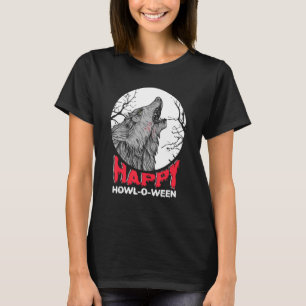 Camiseta Feliz Howl entre Werewolf Trick ou Tratando Hallo