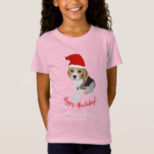 FELIZ HOWLIDAYS BONITA XMAS PUPPY RED SANTA HAT PI