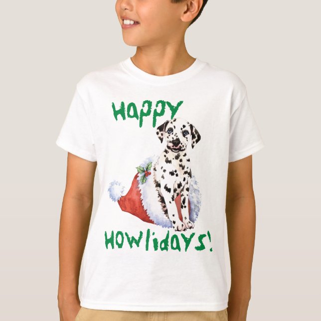 Camiseta Feliz Howlidays Dalmaciano (Frente)