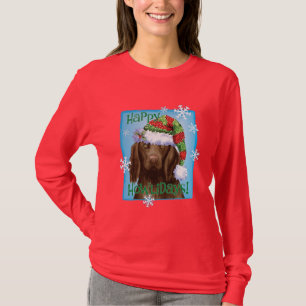 Camiseta Feliz Howlidays, T-Shirt com revestimento plano