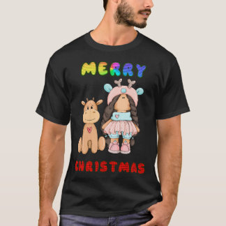 Camiseta Feliz Hristmas Cute Reindeer