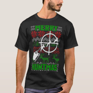 Camiseta Feliz Huntmas, caçador de natal Ugly Reindeer