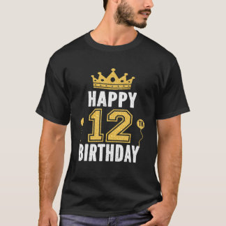 Camiseta Feliz Ideia De Aniversário De 12 Para Rapazes De 1