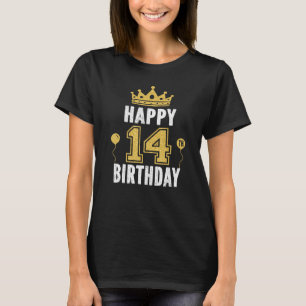 Camiseta Feliz Ideia De Aniversário De 14 Para Rapazes De 1