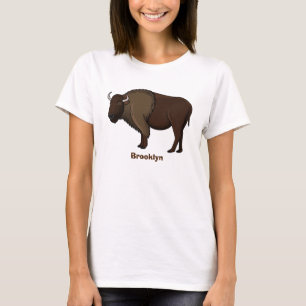 Camiseta Feliz ilustração de búfalo bisonte americano