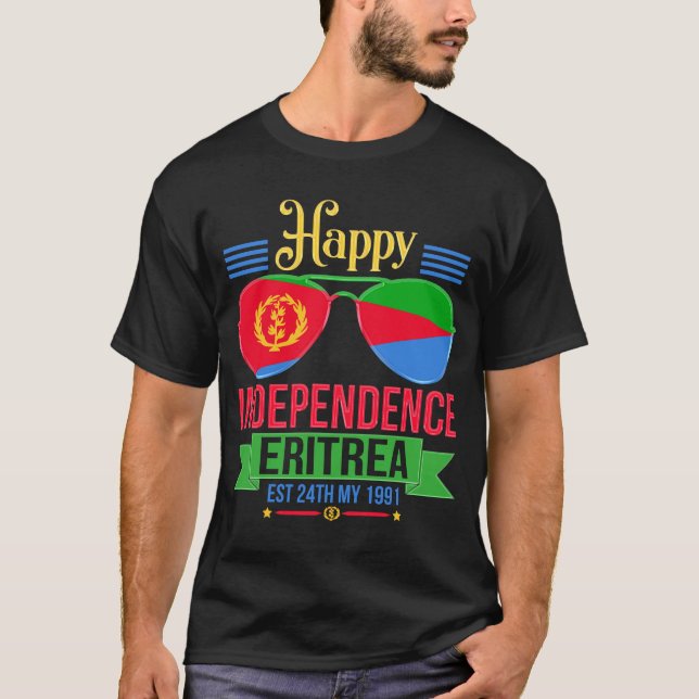 Camiseta Feliz Independência Eritreia, Prêmio de Bandeira E (Frente)