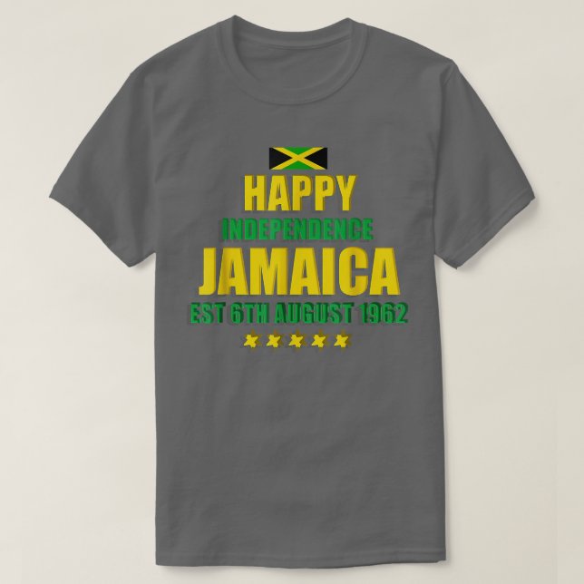 Camiseta Feliz Independência Jamaica, 6 de agosto de 1962,  (Frente do Design)