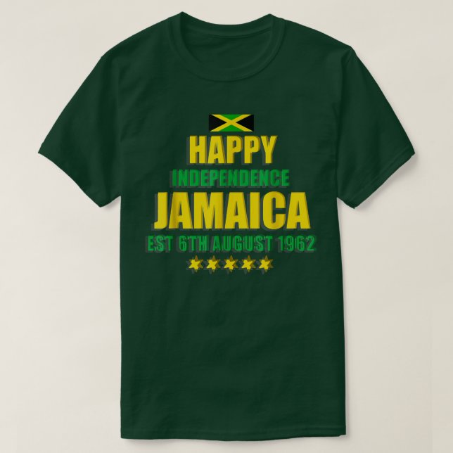 Camiseta Feliz Independência Jamaica, 6 de agosto de 1962,  (Frente do Design)