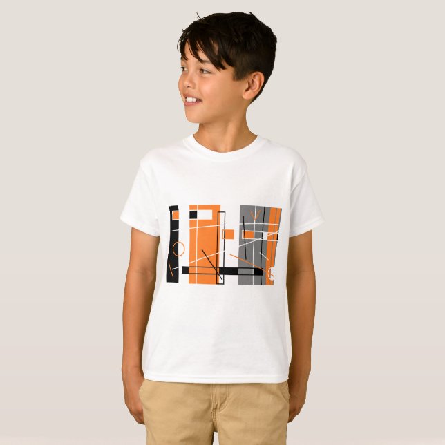 Camiseta Feliz Inspiração Geométrica (Frente Completa)