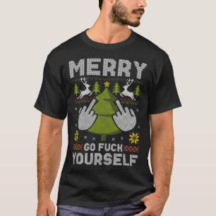 Camiseta Feliz Ir Para Si Próprio Dedo Médio GFY Fofly Chri