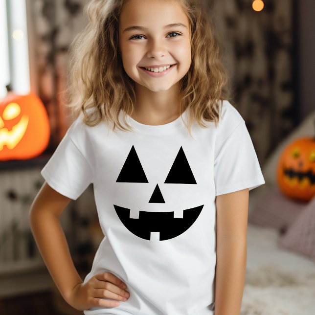 Camiseta Feliz Jack O-Lanterna do Halloween (Cute Halloween Happy Jack-O-Lantern Face T-Shirt)