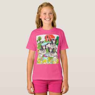 Camiseta Feliz Jardim Florestal Puppies Em Meio A Flores