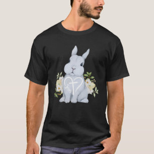 Camiseta Feliz Jesus Cachorro Adorava Coelho Florado Feliz
