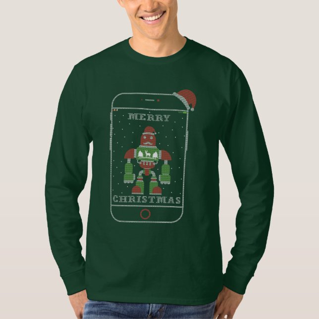 Camiseta Feliz jogo de Papais noeis de Natal (Frente)