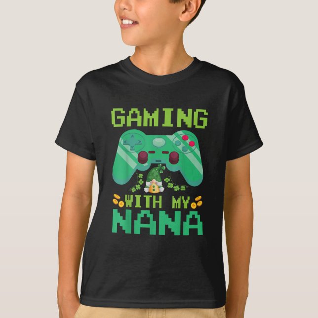Camiseta Feliz Jogo De Saint Patrick Day Com Minha Nana (Frente)