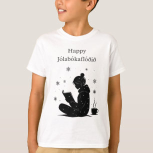 Camiseta Feliz Jolabokaflod – Enchente de Livros Islandesa