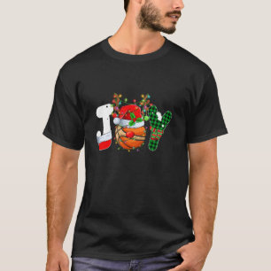 Camiseta Feliz Joy Basbol Santa Hat Reindeer Natal