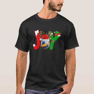 Camiseta Feliz Joy Voleibol Santa Hat Reindeer Natal