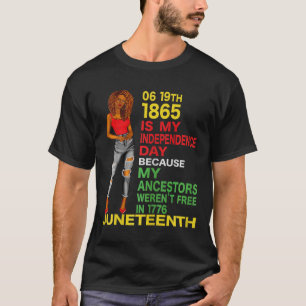 Camiseta Feliz Juntee É Meu Dia de Independência Negro Livr