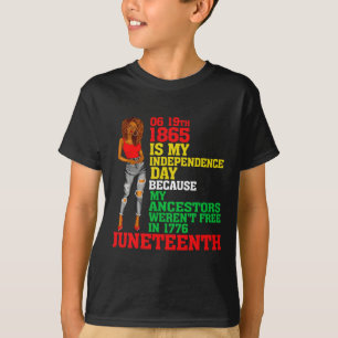 Camiseta Feliz Juntee É Meu Dia de Independência Negro Livr