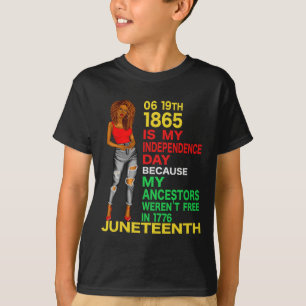 Camiseta Feliz Juntee É Meu Dia de Independência Negro Livr