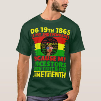Camiseta Feliz Juntee É Meu Dia de Independência Negro Livr