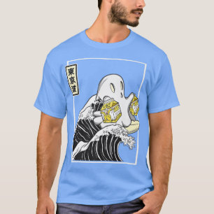 Camiseta Feliz Kawaii Ghost Banana milk surfing no Japão Ka