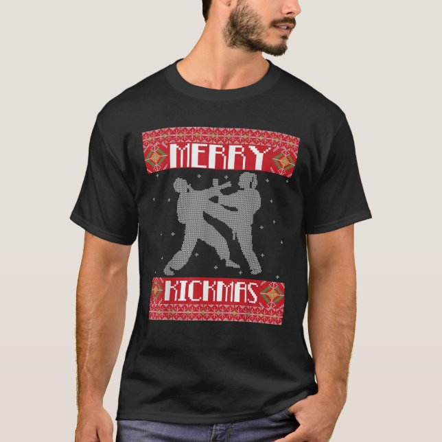 Camiseta Feliz Kickmas Karate Artes Marciais Feias Natal S (Frente)