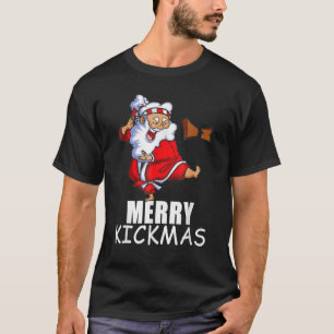 Camiseta Feliz Kickmas Karate Papais noeis Família Correspo