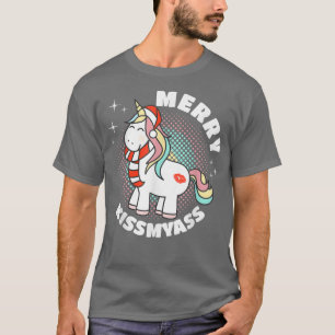 Camiseta Feliz KissMyAss Engraçado Amante do Unicórnio Feio