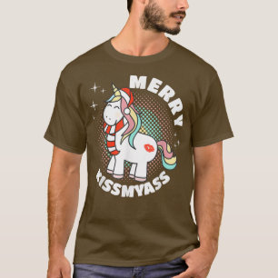 Camiseta Feliz KissMyAss Engraçado Amante do Unicórnio Feio