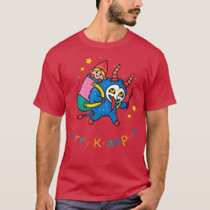 Camiseta Feliz Krampus Bebê Sentado Claus Crianças de Natal