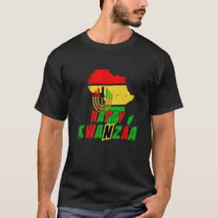 Camiseta Feliz Kwanzaa 7 Princípios África Contorno Celebra