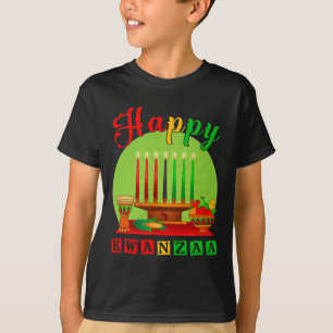 Camiseta Feliz Kwanzaa Kinara Sete Velas Princípios De K
