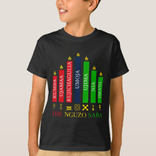 Camiseta Feliz Kwanzaa Kinara Sete Velas Princípios De K